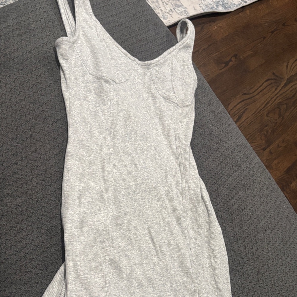 aerie Heather Gray Ribbed Tank Dress